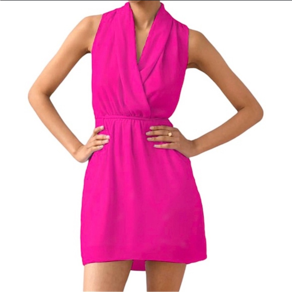 Wilfred XXS Hot Pink Dress with Pockets- fabric made in Japan